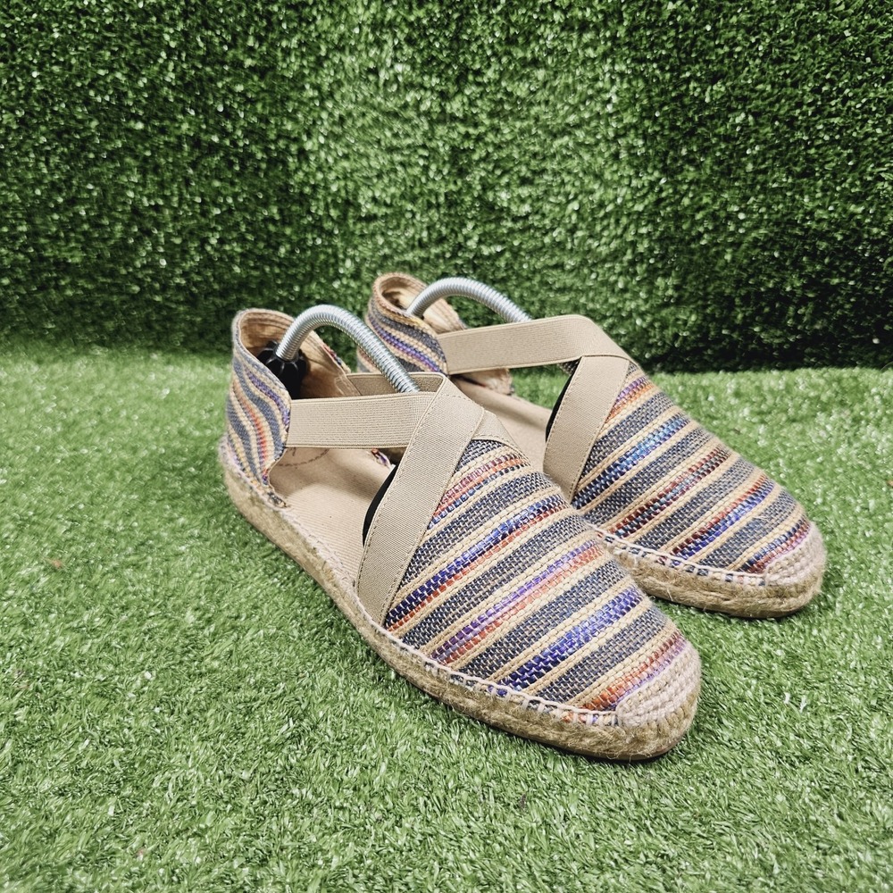 Tomi Pons Vinaros Espadrille Striped Sling Comfort‎ Sandals Womens 39 US 8